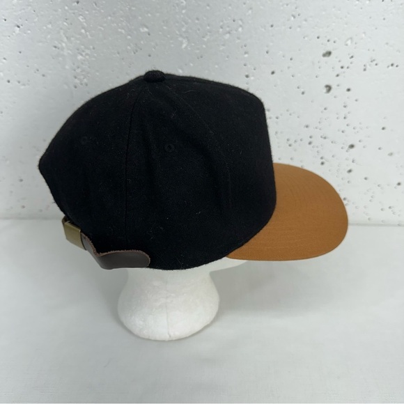 HUF Black and Tan Wool Blend Snapback Baseball Hat Cap - Picture 4 of 16